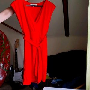 Faux wrap cotton dress